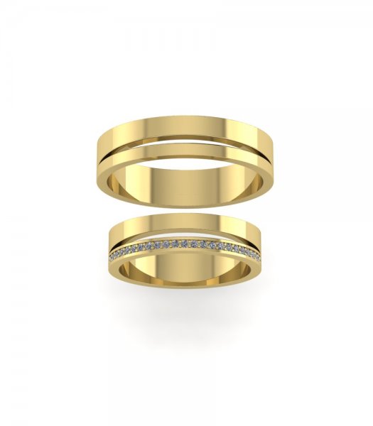 Обручальные кольца из красного золота Е-103-R - превью 4