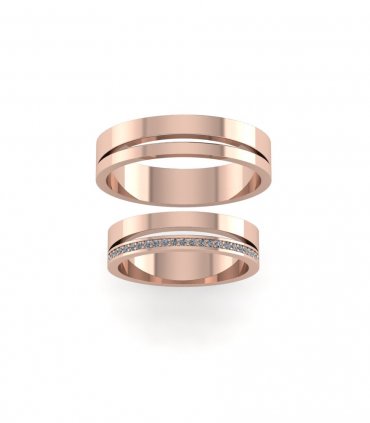 Обручальные кольца розовое золото Е-103-164 - превью 1