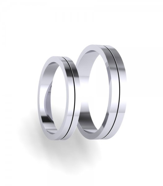 Тонкие обручальные кольца Е-105-Pl - превью 1