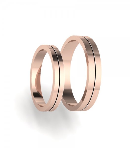 Обручальные кольца из красного золота Е-105-R - превью 1