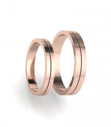Обручальные кольца розовое золото Е-105-R - превью 1