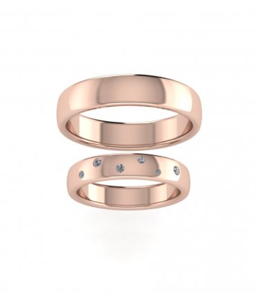 Обручальные кольца розовое золото Е-203-193 - превью 1