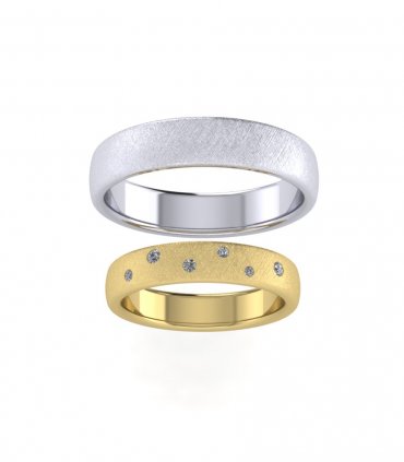 Обручальные кольца из белого золота с бриллиантами Е-203-B - превью 6