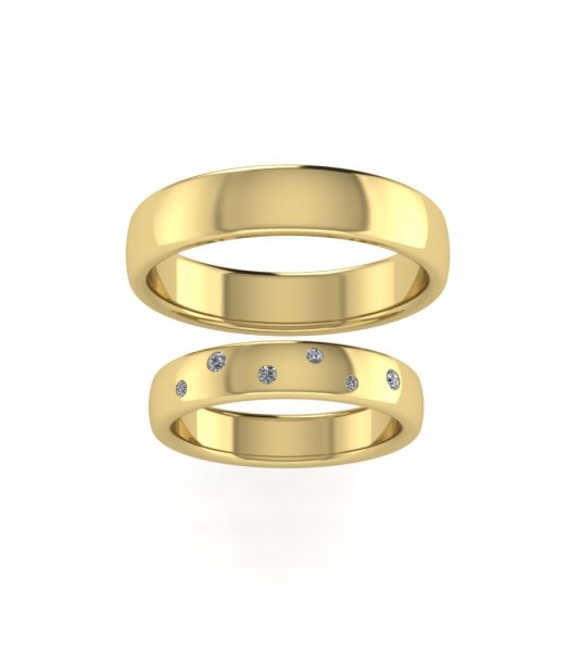 Обручальные кольца из платины  Е-203-Pl - превью 4