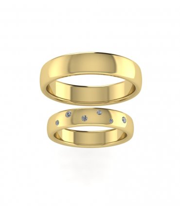Обручальные кольца из белого золота Е-203-B - превью 5