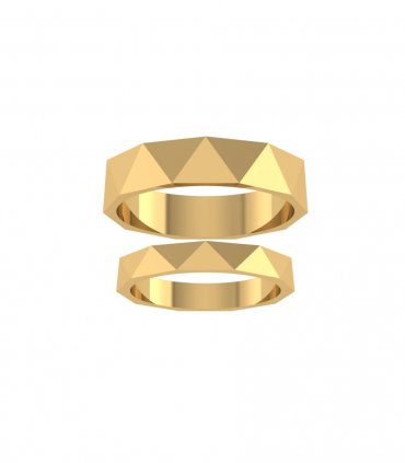 Необычные обручальные кольца на заказ Е-301-R - превью 3