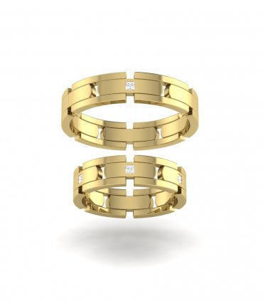 Необычные обручальные кольца на заказ Е-302-J - превью 1