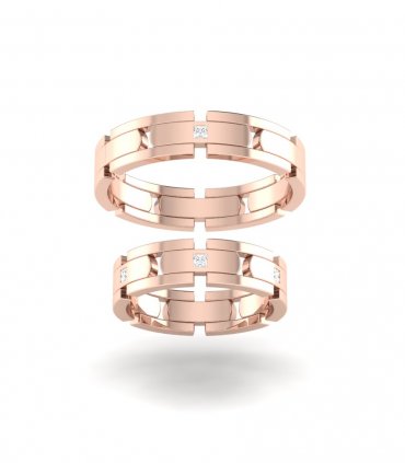 Обручальные кольца розовое золото Е-302-151 - превью 1