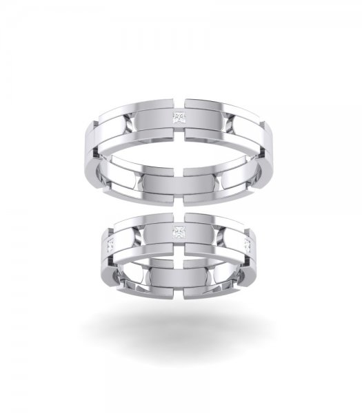 Необычные обручальные кольца на заказ Е-302-J - превью 2
