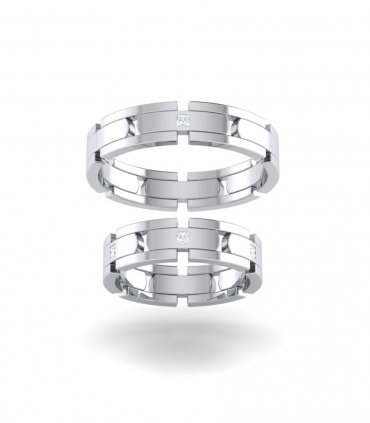 Необычные обручальные кольца на заказ Е-302-152 - превью 2