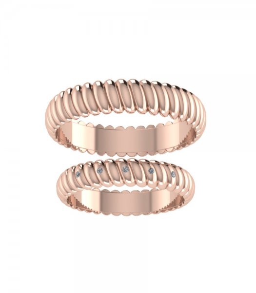 Кольца из розового золота  Е-303-R - превью 1