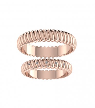 Обручальные кольца розовое золото Е-303-R - превью 1