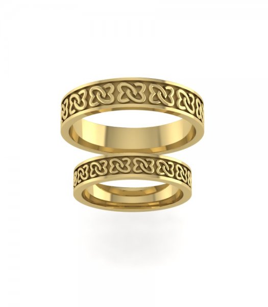 Обручальные кольца из красного золота Е-305-R - превью 4