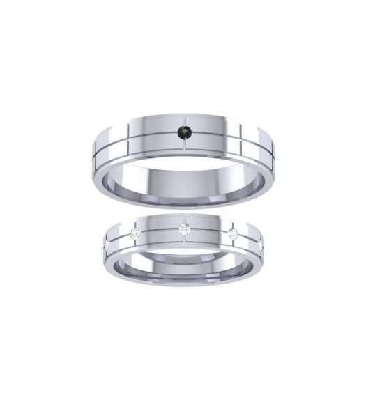 Обручальные кольца из платины Е-501-Pl - превью 3
