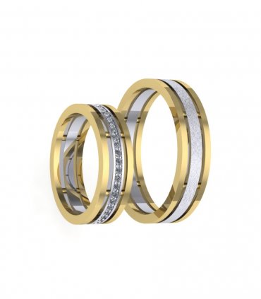 Обручальные кольца из белого золота с бриллиантами Е-601-BR - превью 6
