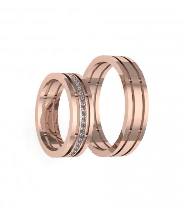 Обручальные кольца розовое золото Е-601-R - превью 1