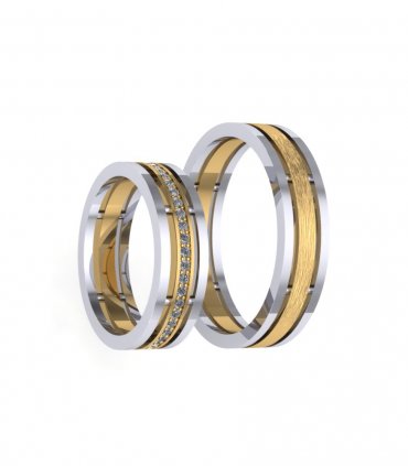 Плоские обручальные кольца Е-601-B - превью 6