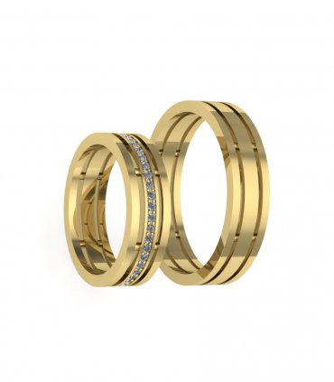 Плоские обручальные кольца Е-601-B - превью 4
