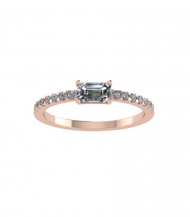 Помолвочные кольца с бриллиантом на заказ Р-009 - превью 2