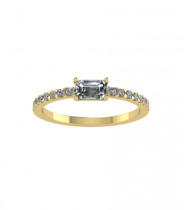 Помолвочные кольца с бриллиантом на заказ Р-009 - превью 3