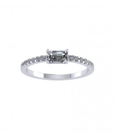 Помолвочные кольца с бриллиантом на заказ Р-009 - превью 1