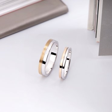 Обручальные кольца из белого золота Е-105-B - превью 1