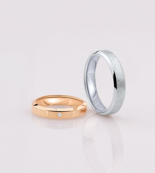 Обручальные кольца из красного золота Е-401-R - превью 1