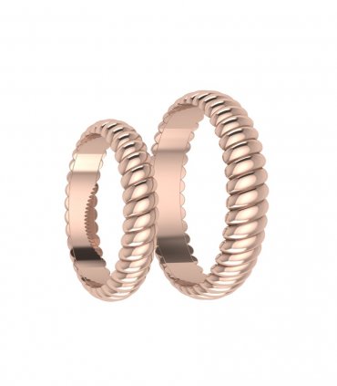 Обручальные кольца розовое золото Е-303-R - превью 2