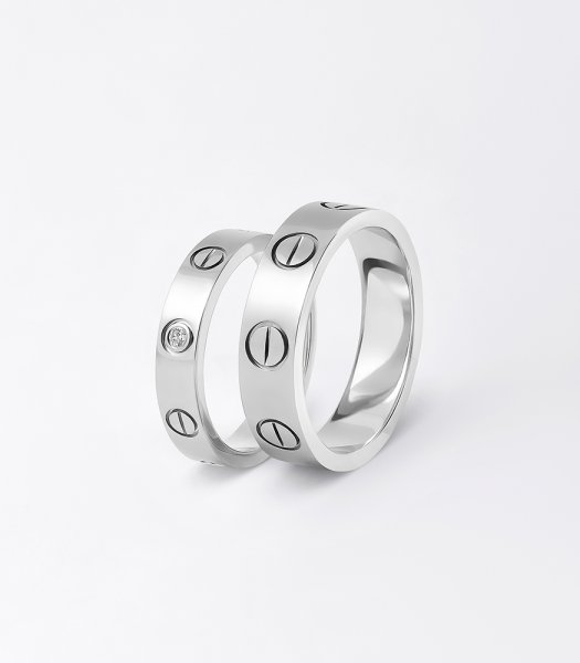 Кольца с бриллиантом из белого золота Е-204 - фото