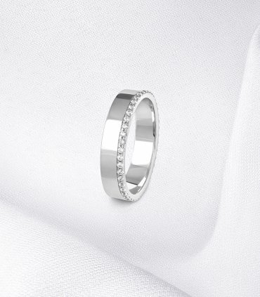 Кольцо с дорожкой бриллиантов  В-114 - фото