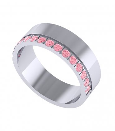Кольцо с дорожкой розовых бриллиантов В-358 - фото