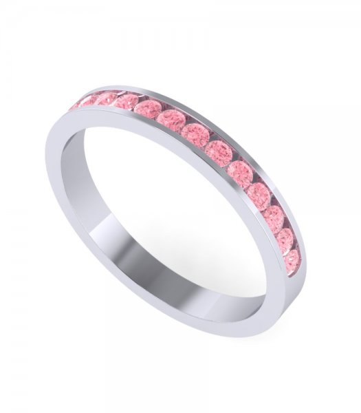 Кольцо с дорожкой розовых бриллиантов В-357 - фото