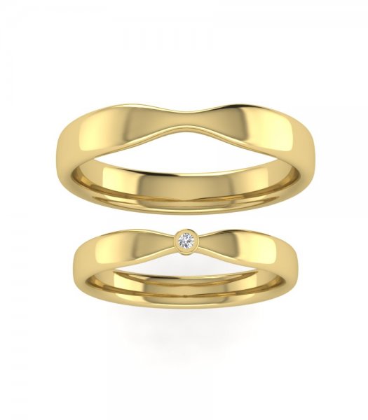 Обручальные кольца из красного золота Е-204-R - превью 3