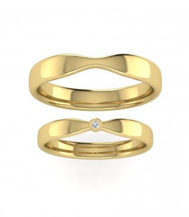 Обручальные кольца розовое золото Е-204-R - превью 3