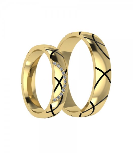 Необычные обручальные кольца на заказ Е-308-Pl - превью 5