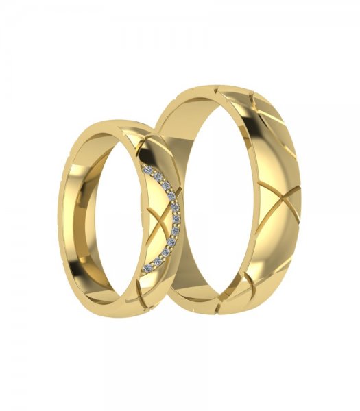 Необычные обручальные кольца на заказ Е-308-Pl - превью 4