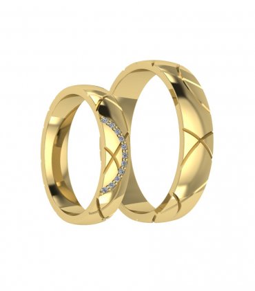Обручальные кольца из красного золота Е-308-R - превью 4
