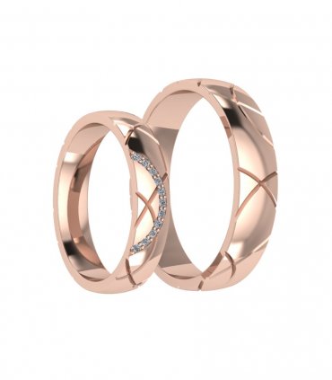 Обручальные кольца розовое золото Е-308-R - превью 1