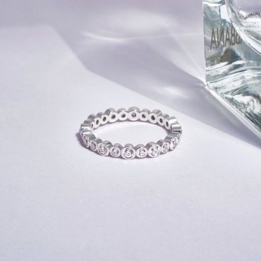 Обручальные кольца из белого золота с бриллиантами В-777 - превью 1