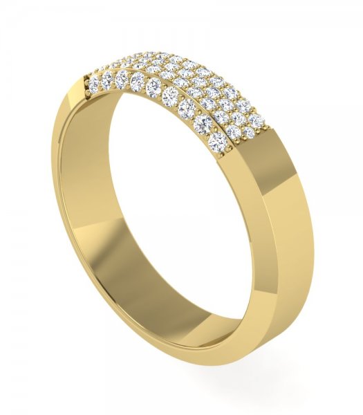Обручальное кольцо с бриллиантами B-405 - превью 5