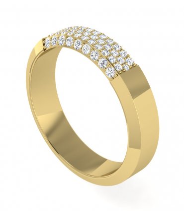 Обручальное кольцо с бриллиантами B-405 - превью 5