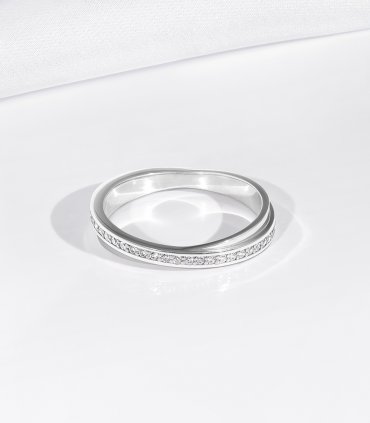 Обручальное кольцо с бриллиантами В-504 - фото