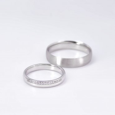 Обручальное кольцо с бриллиантами В-222 - фото