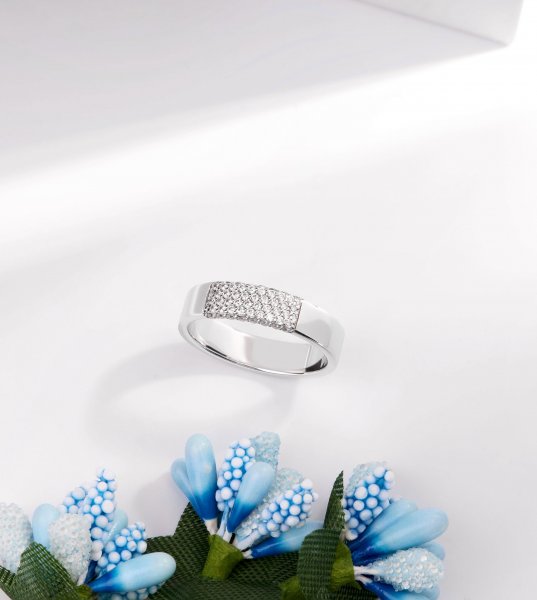 Обручальное кольцо с бриллиантами В-224 - превью 1