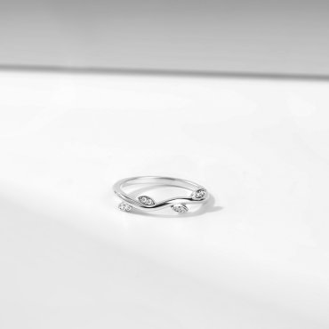 Обручальное кольцо с бриллиантами В-227 - фото