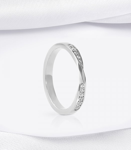 Обручальное кольцо с бриллиантами В-105 - фото