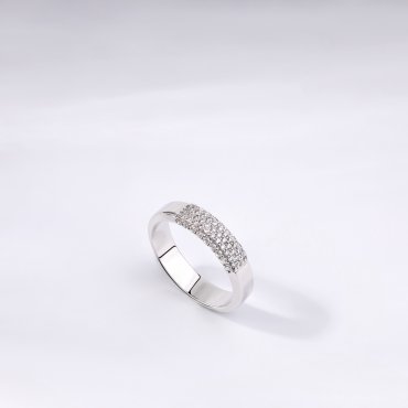 Обручальное кольцо с бриллиантами B-405 - фото