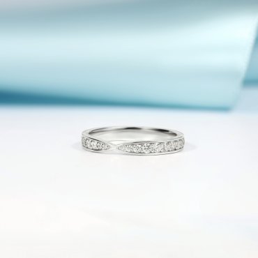 Обручальное кольцо с бриллиантами В-225 - фото