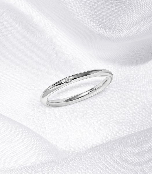 Обручальное кольцо с бриллиантом В-090 - превью 2
