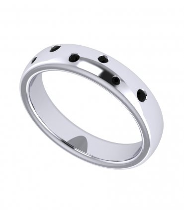 Обручальное кольцо с черными бриллиантами В-602 - превью 1